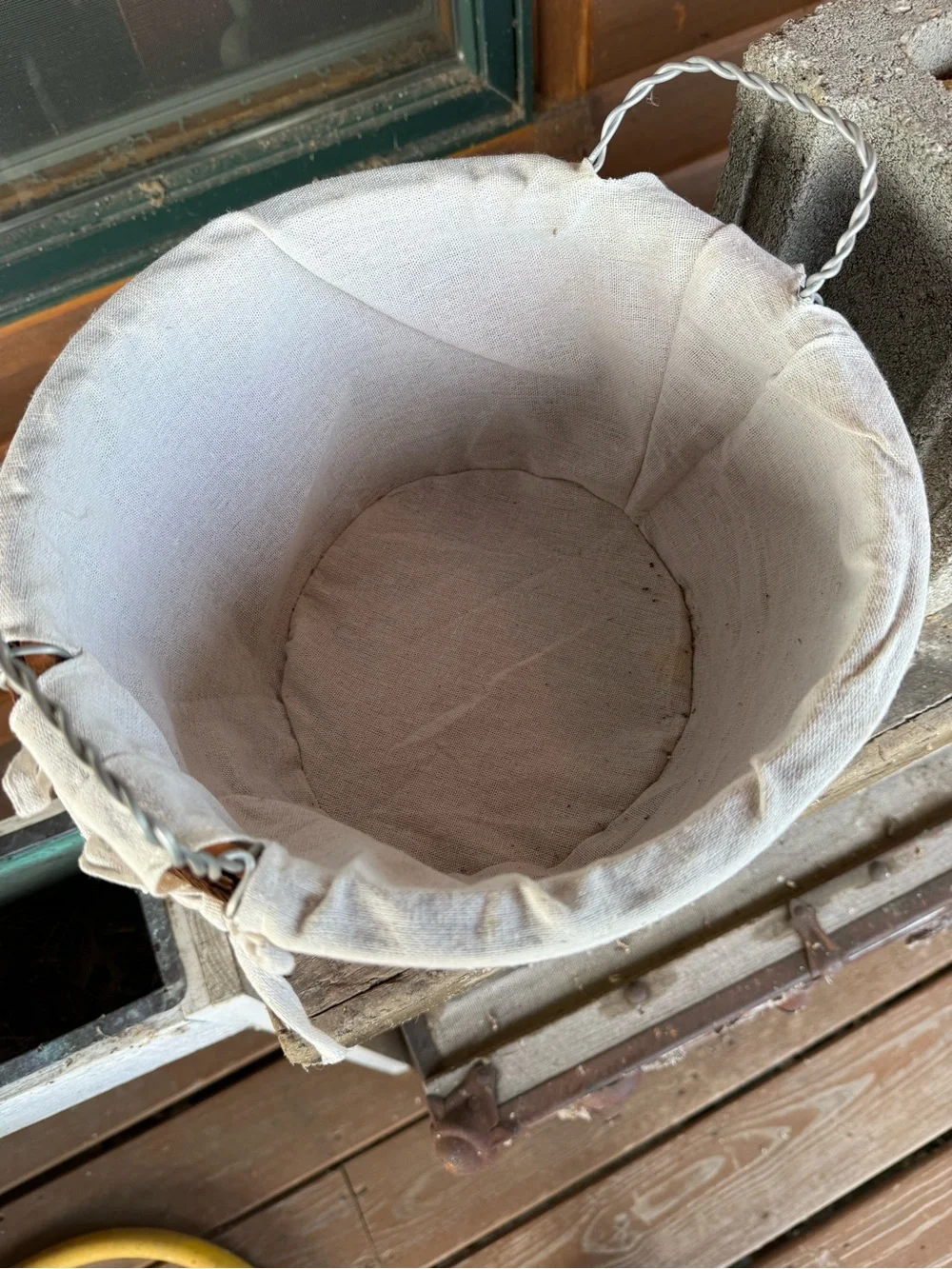 Wooden lined basket